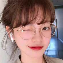 1 件女士无妆感小圆框眼镜，玫瑰金，修饰脸型，金属 - 乾枯玫瑰色 - 查看 5