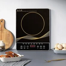 Parrilla Estufa De Inducción Eléctrica Control Tactil, 2200W Parrilla Electrica con 8 Niveles de Potencia, Parrilla de Inducción con 6 Programas Automáticos y Temporizador de 9 Horas - Negro - Ver 1