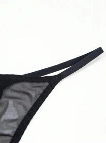 Bragas De Tanga Transpirables Con Estampado De Encaje Y Dibujos Animados Para Mujer