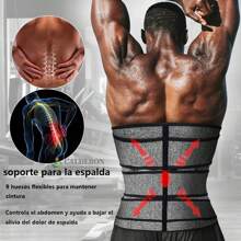 Faja Reductora Sauna Gym Moldeadora Neopreno Para Hombre,Cinturón de hombres deportivo cintura, de aptitud física abdominal banda, sudor & control de barriga cintura - Gris - Ver 4