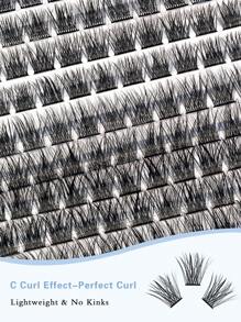 Sanishi Lashes 睫毛夹，DIY 睫毛延长 192 件 C 卷 9-16 毫米自然簇睫毛，个性化浓密纤长睫毛夹睫毛簇，睫毛簇，单根睫毛，睫毛，假睫毛 - C - 查看 3