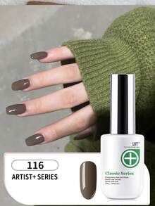 GIRL PLUS Grey Gel Nail Polish, 13ml UV Curable Gel Nail Polish For Nail Art DIY Nail Polish, Swarthy Color 116 - Grey - View 1