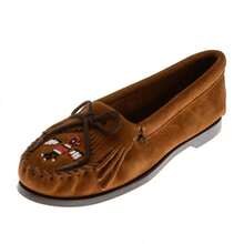 Minnetonka Women's Thunderbird Boat Sole Moccasin In Brown - Brown - View 1