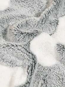 1pc Soft Flannel Grey Pet Blanket With Paw Print & Cute Print For Small And Medium Dogs