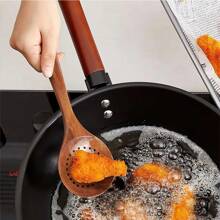 AIUHI 4pcs Wooden Kitchen Utensils Set, Spoons Wok Spatulas Natural Wooden Set For Non-Stick Pan