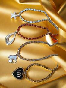 2024冰雪之恋！活力设计，不对称人造玻璃水晶串珠项链！时尚优雅的锁骨设计，凸显玻璃吊坠的特别个性！