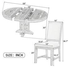 Nestfair 5-Piece Dining Set With Extendable Round Table And 4 Upholstered Chairs