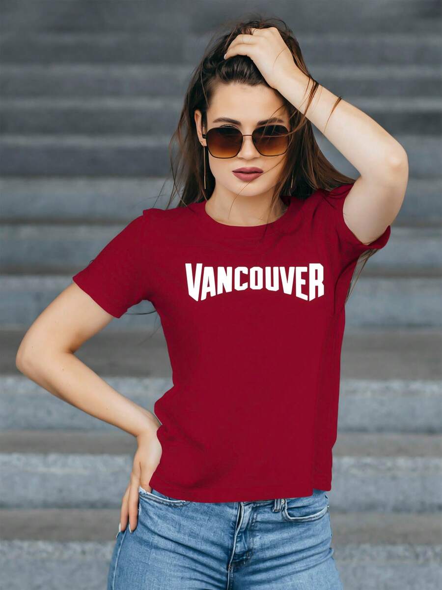 Women T-Shirts - Màu Đỏ Sâu - Xem 1