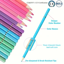 72 支粉彩彩色鉛筆套裝 - 馬卡龍顏色,適合成人著色,軟芯,非常適合分層混合,適合藝術家初學者高級藝術繪圖鉛筆 - 彩色 - 查看 3