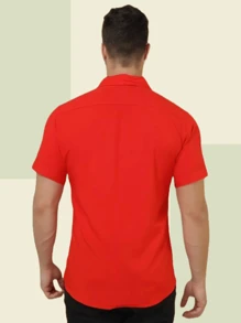 Men Polo Shirts - 紅色 - 查看 4
