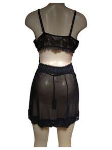 Sexy Babydoll Lingerie With Cute Curvy Bows - Black - View 2