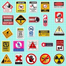 50Pcs Warning Sign Stickers, Cautions Directions Stickers For Teens Adults, Vinyl Waterproof Stickers For Helmet Water Bottle Laptop Phone Skateboard Travel Suitcase