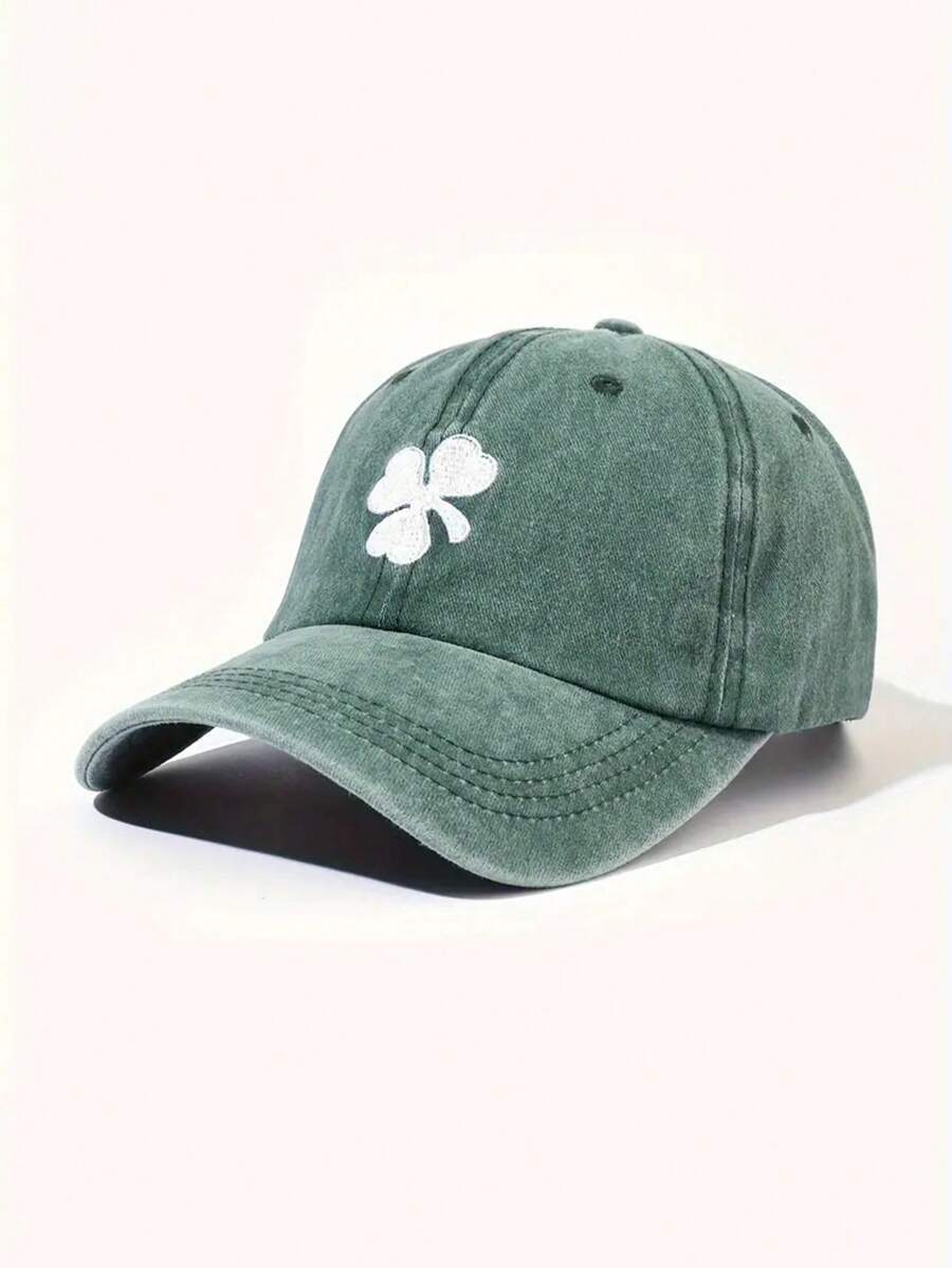 Șapcă de baseball Boston Clover brodată pentru femei, 1 buc., cu model frontal și trifoi, cu partea laterală a trifoiului, pălărie casual reglabilă cu protecție solară pentru exterior, potrivită pentru primăvară, călătorii de toamnă, vacanță la plajă, pălărie de soare pentru bărbați, stil Y2K, Ziua Sfântului Patrick - Multicolor - Vizualizare 1