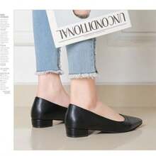 Zapatos de moda para mujeres 2024 Nuevo estilo suave Puntera Tacón alto/grueso/bajo Bombas con tallas grandes - Negro - Ver 3