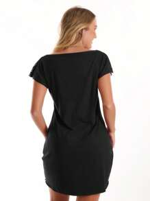 Eatifa Plus Size Nightgowns & Sleepshirts - màu đen - Xem 2