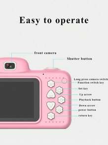 DC207 Mini 2.4-Inch High-Definition Digital Camera With Front And Rear Lens Switching, Flash Motion, Small DSLR Camera-Blue