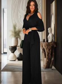 Palazzo  Con Mangas Abiertas Aun Costado - Negro - Ver 1