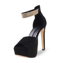 Women Heeled Sandals - 黑色 - 查看 7