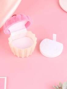 1pc Floral Cake Shaped Jewelry Box, Velvet Gift Packaging For Earrings, Studs And Rings, Gift For Valentine's Day - Pink - View 4