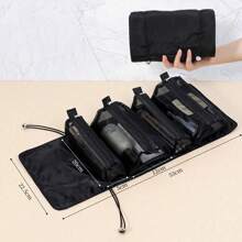 四合一可拆卸收纳袋，拉链网眼大容量化妆包，可折叠便携旅行洗漱包，化妆包，化妆袋，护肤袋，洗漱包，旅行必备，邮轮必备，宿舍必备，婚礼伴娘礼物，妈妈礼物，生日礼物，家居装饰，浴室客厅床边收纳袋，珠宝收纳袋，唇油收纳袋，指甲油收纳袋，化妆包，化妆收纳盒，化妆包，化妆袋，化妆包，收纳袋，化妆袋，旅行必备 - 黑色 - 查看 2