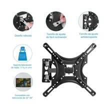 Soporte De Pared Para Tv/monitor De 33 A 55 Pulgadas Soporta peso de 22 kg - Negro - Ver 5