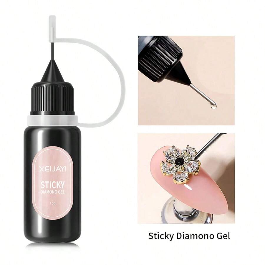 XEIJAYI 1pc Super Strong Adhesive Nail Gel, Removable UV Gel, Suitable For Gems, Jewelry, Diamonds, Pearls, Nail Art Decoration - 無色 - 查看 1