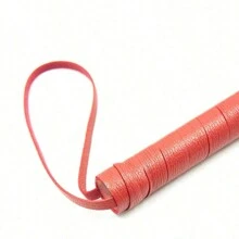 1 Piece Of Leather Short Horse Whip, Horse Whip, Crop Riding Whip, Horse Training Tool, Artificial Leather Whip - Red - View 4