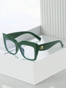 Oversized Cat Eye Clear Lens Glasses Retro Gradient Jelly Color Spectacles Party Prom Decorative Glasses For Women Men - Clear - View 7