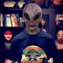 1pc Multicolor Latex Et Alien Head Mask Suitable For Costume Party, Gathering With Friends, Cosplay, Etc. - Multicolor - View 4