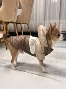 HOLAPET 1pc Pet Jacket In Coffee Color, Windproof, Waterproof, And Warm - Coffee Brown - View 3