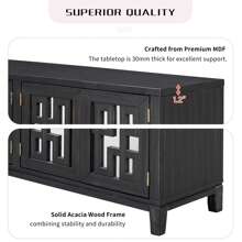 Nestfair Retro 4-Door Mirrored Buffet Sideboard With Metal Pulls
