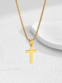 1 szt Dzieci Modny Prosty Zawieszka Krzyż  Naszyjniki Stal Nierdzewna Choker Dla Chłopcy Modny Ulica Biżuteria Do codziennej dekoracji