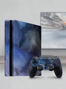 1 Conjunto De Pegatinas De Piel Para Consola De Juego Con Patrón Impreso, Compatible Con Snoy Ps4 Slim (3 Hojas En Un Conjunto) - Multicolor - Ver 1