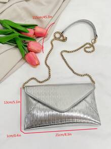 Ladies' Fashionable Simple All-Match Shoulder Crossbody Bag - Silver - View 8