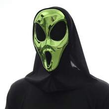 1 Pieza Máscara De Alienígena Láser De Plástico Verde Con Esqueleto, Perfecta Para Halloween, Fiesta, Cosplay Y Actuaciones En Escenario (empaque En Caja De Papel Para Una Mejor Protección) - Verde - Ver 4