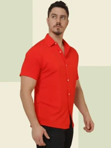 Men Polo Shirts - 紅色 - 查看 2