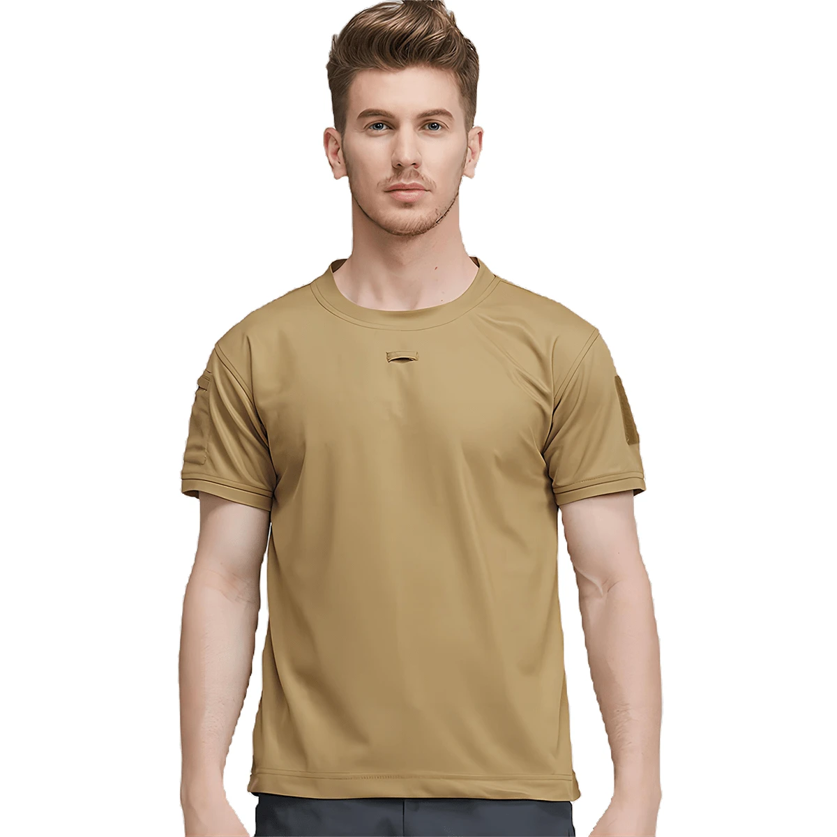 New Male Special Forces Tactical Shirt Cool Short Sleeve Sports Blouse - 卡其色 - 查看 1