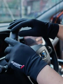 1 Pair Men's Thin Two-Finger Glove, UV Protection, For Cycling, Driving, Fishing, Outdoor Activities In Summer