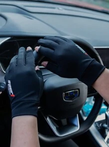1 Pair Men's Thin Two-Finger Glove, UV Protection, For Cycling, Driving, Fishing, Outdoor Activities In Summer