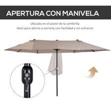 Outsunny Outdoor Umbrellas - 咖啡棕 - 查看 3