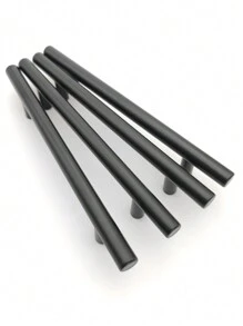 不鏽鋼長把手（中心到中心128mm）適用於櫥櫃、衣櫥、抽屜和門 - 黑色 - 查看 2