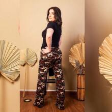Calça Flare Bailarina Nazca - Multicolorido - Visão 4