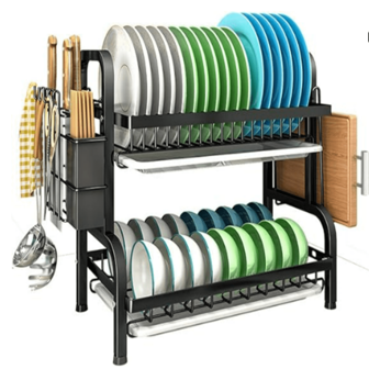 Escurridor de platos 2 nivel de acero de 42cm X 39cm