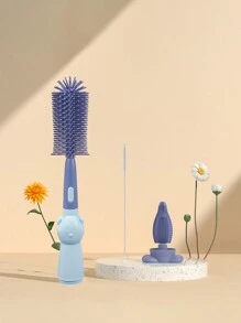 1set Silicone Baby Bottle Brush For Cleaning Bottle, Nipple, Straw - Multicolor - View 1