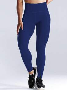 Bộ 3 món cỡ lớn gồm quần yoga, quần legging yoga bó sát, quần bó eo thon gọn cho tập luyện mùa xuân. - Xanh đậm - Xem 5