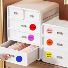 120入組各種風格可用的空白自粘貼紙標籤,適用於手寫或價格標籤,防水分類標籤,適用於瓶子,罐子,食品儲存盒或其他容器 - 黑色圓形貼紙 - 查看 10