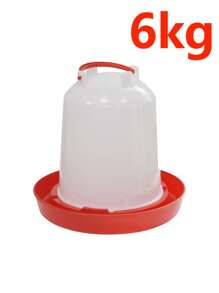 1入組6kg家禽喝水桶，適用於畜牧場、雞水器、鴿子飲水器、鵪鶉喂水器、家禽棚動物飲水器 - 紅色 - 查看 10