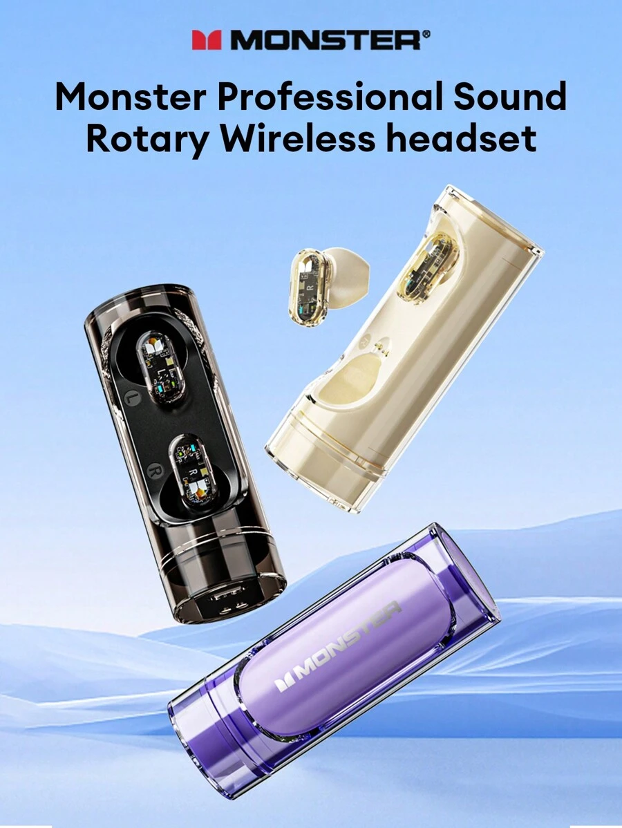 Monster Xkt13 入耳式无线耳机：高保真立体声、低延迟、被动降噪、通话、长电池寿命、带麦克风，非常适合运动、音乐和游戏