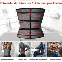 Faja Reductora Sauna Gym Moldeadora Neopreno Para Hombre,Cinturón de hombres deportivo cintura, de aptitud física abdominal banda, sudor & control de barriga cintura - Gris - Ver 3