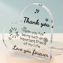 1入心形亞克力透明匾額,特別感謝友誼禮物,適用於朋友、家人、兒子、女兒、知己、女性、男性、同事、最好的朋友禮物、畢業禮物、生日聖誕禮物,送行禮物、分手禮物、退休禮物、出國禮物,員工或最好的朋友退休/離開/告別/辭職,退休派對裝飾、有趣禮物、感人的禮品建議,家居辦公室裝飾禮物、桌面裝飾、紀念禮品、藝術工藝品禮物 - 彩色 - 查看 1